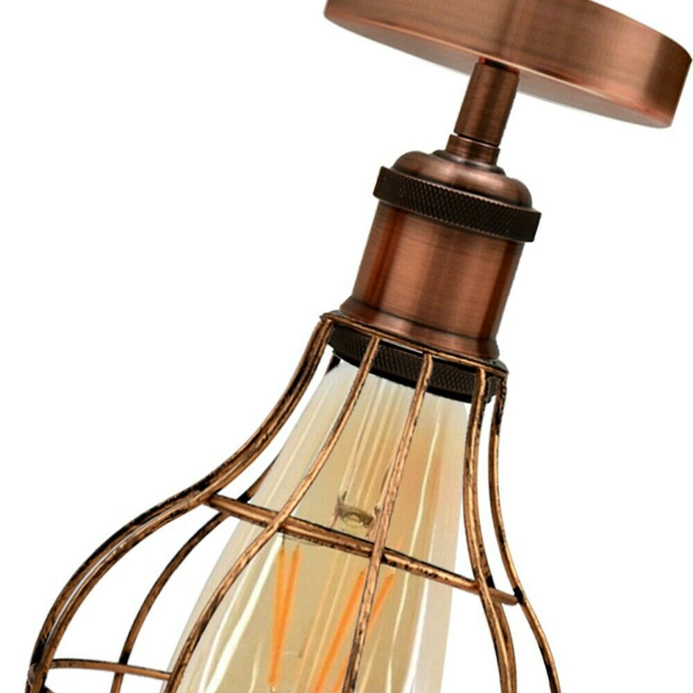 Vintage Industrial Flush Mount Ceiling Lamp Fittings~3666-3