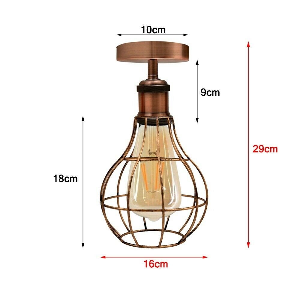 Vintage Industrial Flush Mount Ceiling Lamp Fittings~3666-4