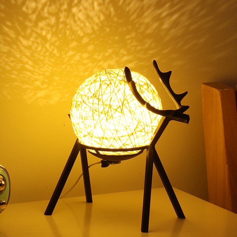 Couples Bedside Lamp Bedroom Girl Retro Style Romantic Night Light